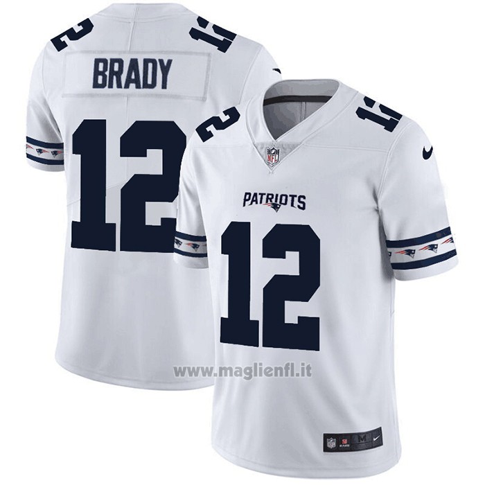 Maglia NFL Limited New England Patriots Brady Team Logo Fashion Bianco2